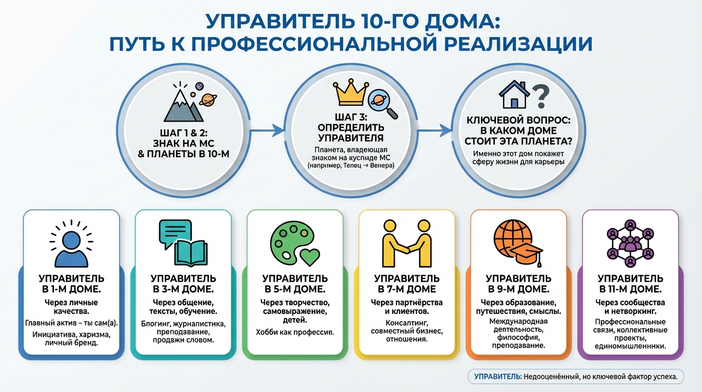 Управитель 10-го дома -- где проложен путь к реализации