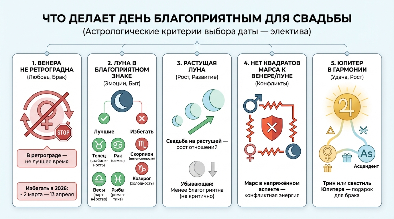Что делает день благоприятным для свадьбы