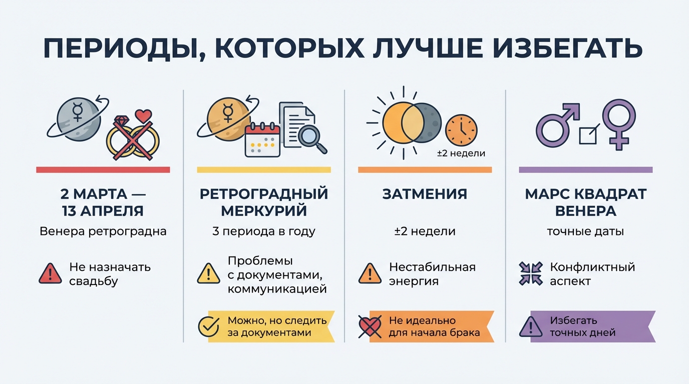 Периоды, которых лучше избегать