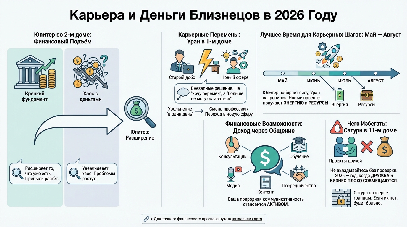 Карьера и деньги Близнецов в 2026 году
