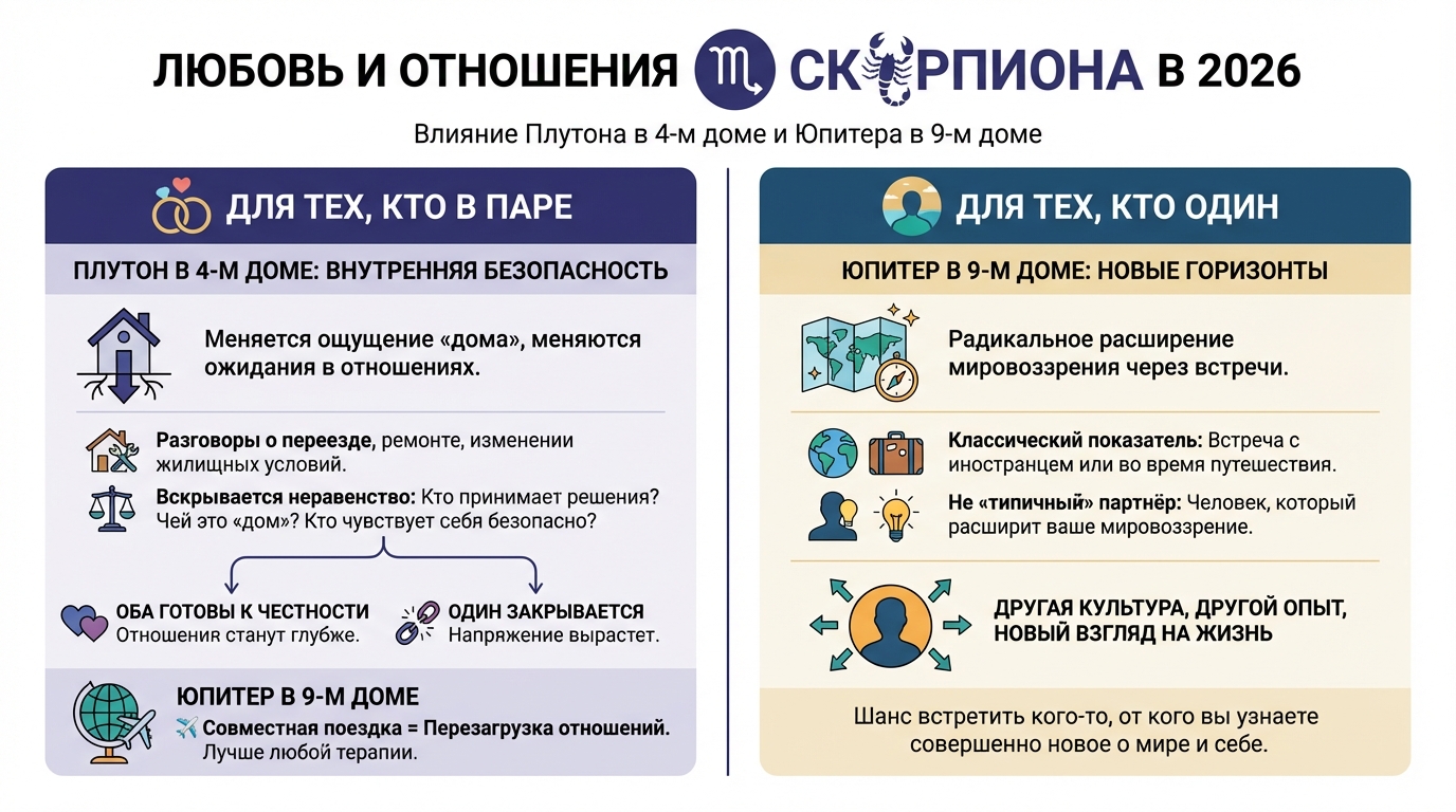 Любовь и отношения Скорпиона в 2026