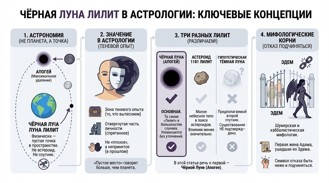 Что такое Чёрная Луна Лилит в астрологии