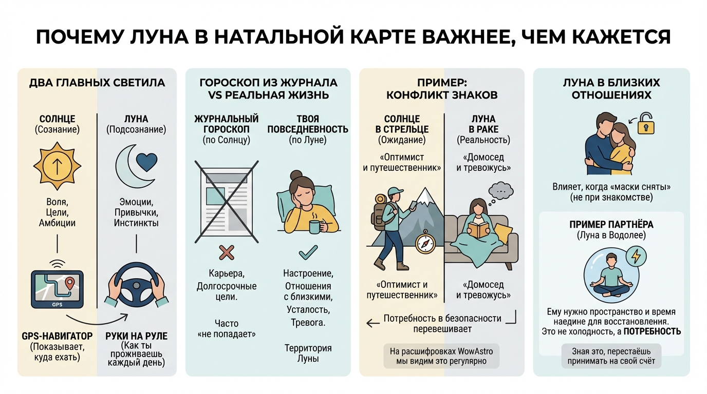Почему Луна в натальной карте важнее, чем кажется