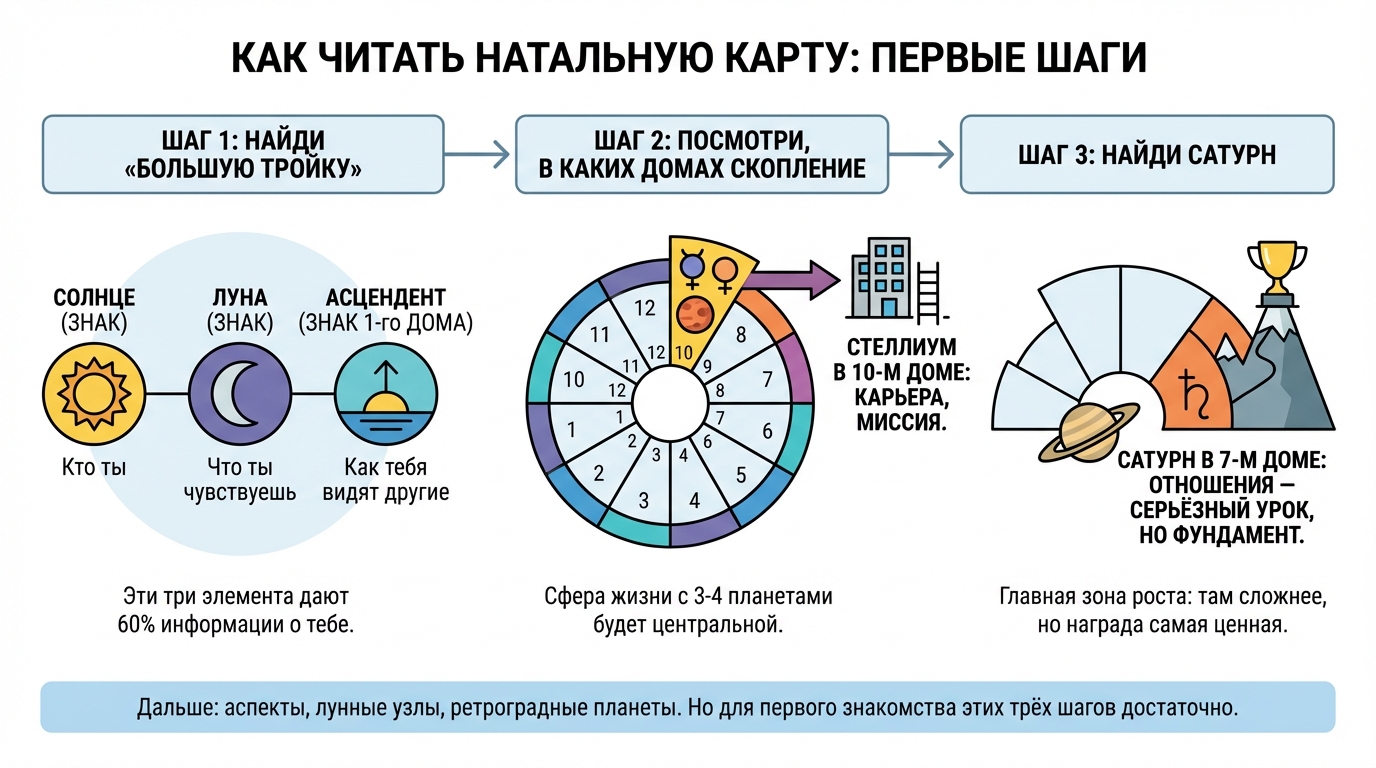3 шага чтения натальной карты