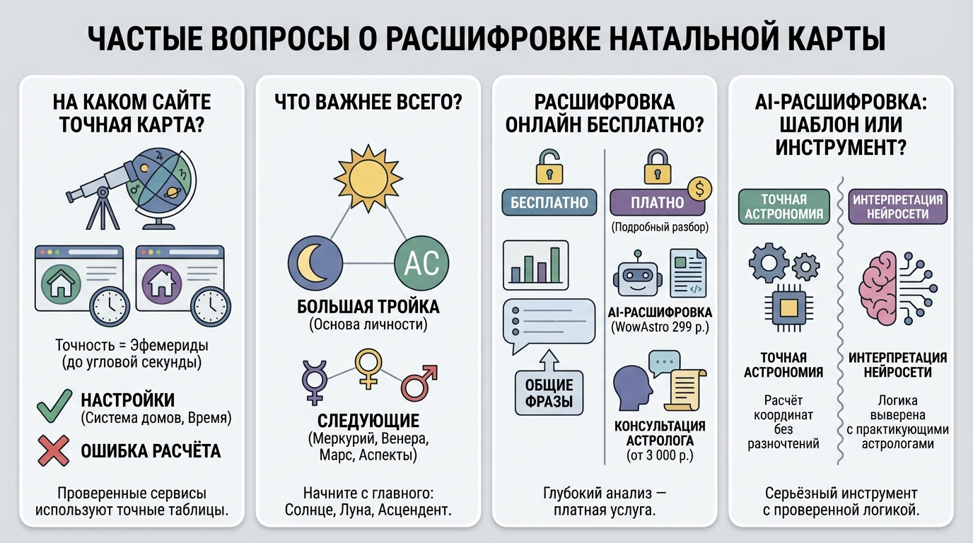 Частые вопросы о расшифровке натальной карты
