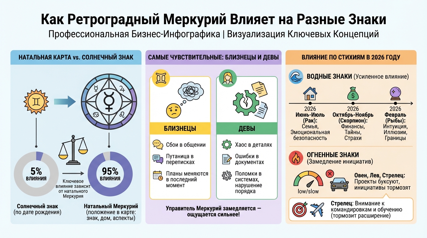 Как ретроградный Меркурий влияет на разные знаки
