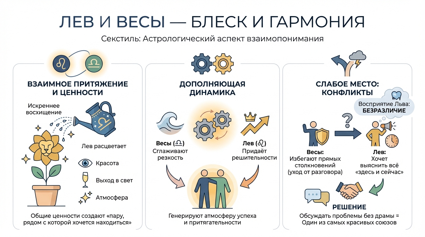 Лев и Весы — блеск и гармония