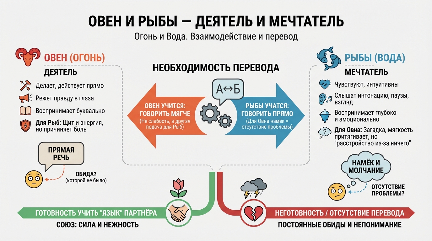Овен и Рыбы — деятель и мечтатель
