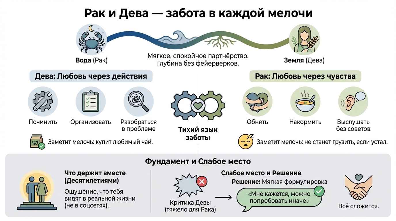 Рак и Дева — забота в каждой мелочи