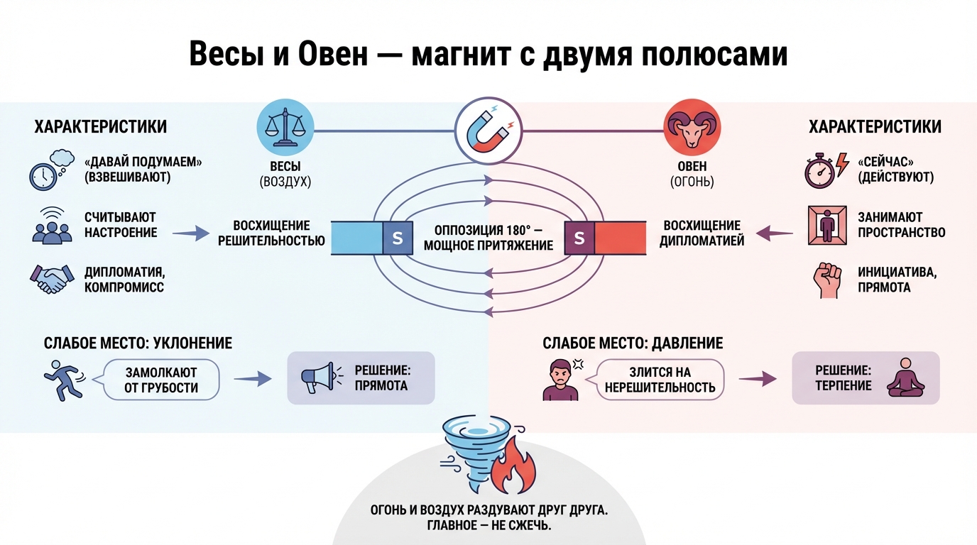 Весы и Овен — магнит с двумя полюсами