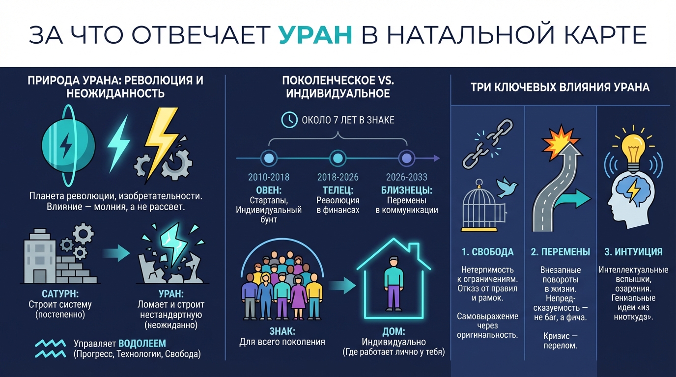 За что отвечает Уран в натальной карте