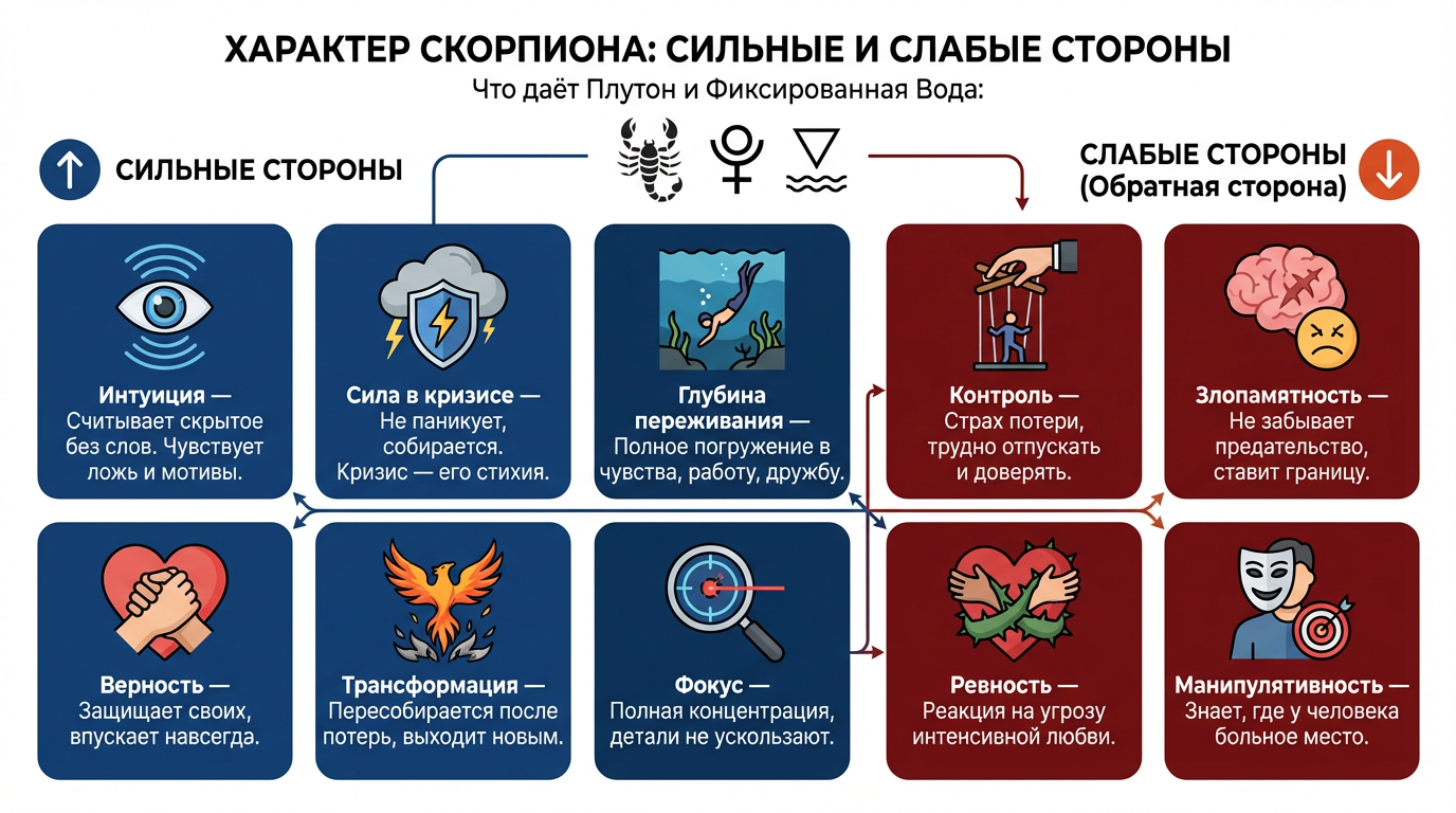 Характер Скорпиона: сильные и слабые стороны