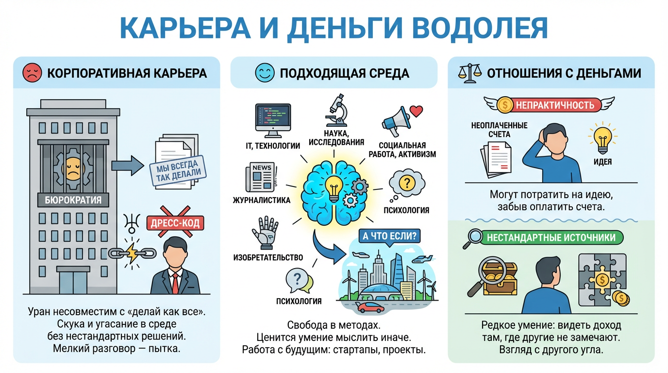 Карьера и деньги Водолея